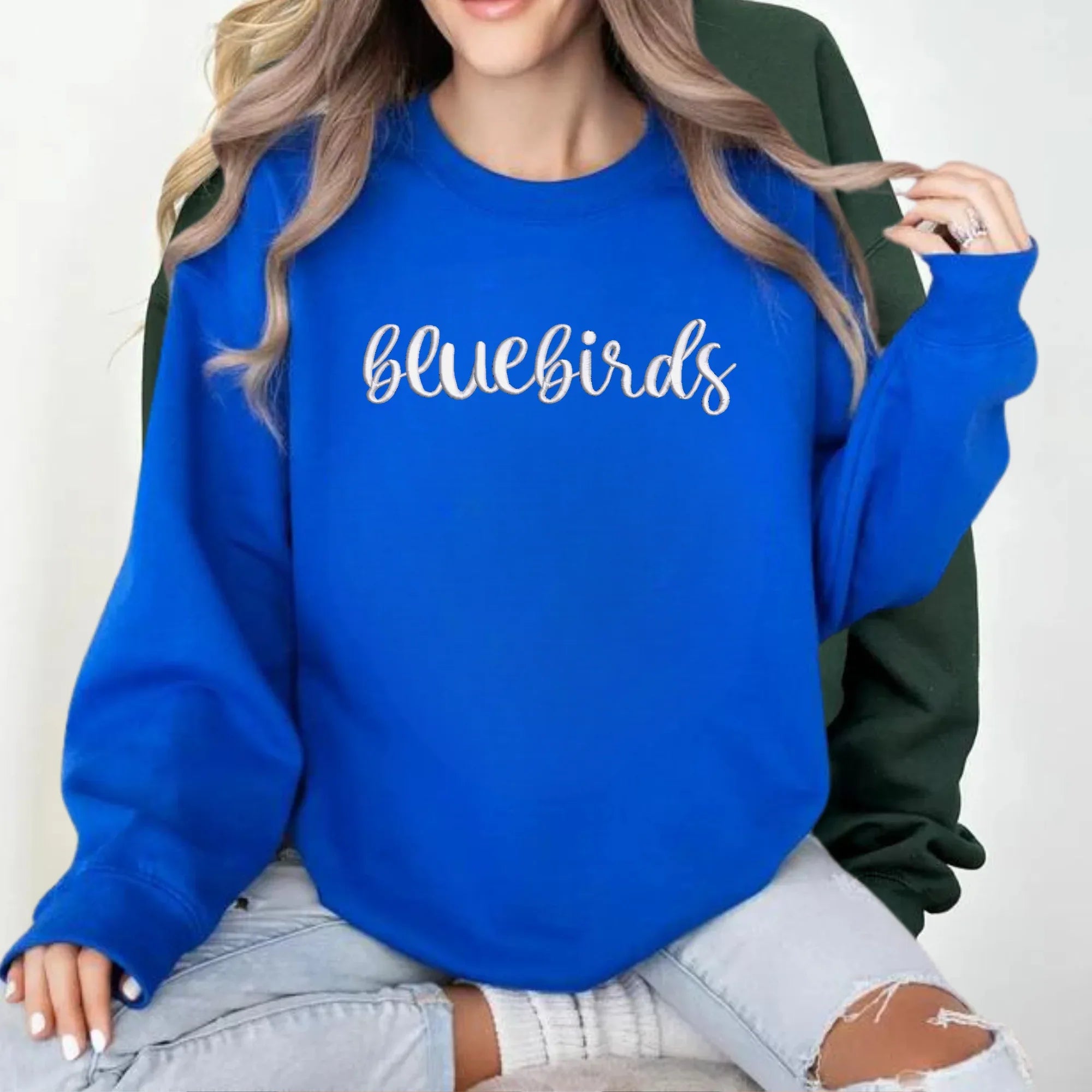bluebirds 3D Puff Embroidered Shirt - Merch Girls