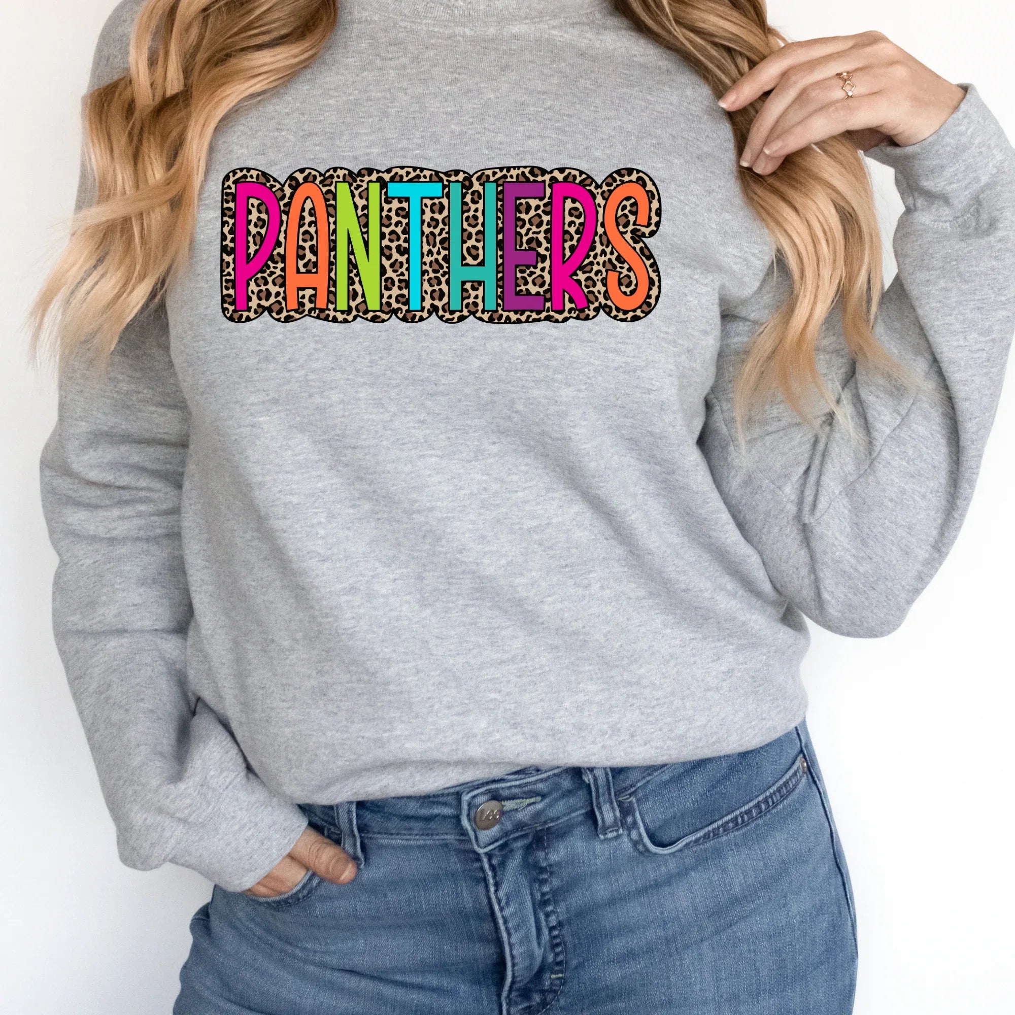 Panthers Colorful Leopard DTF Transfer - Merch Girls
