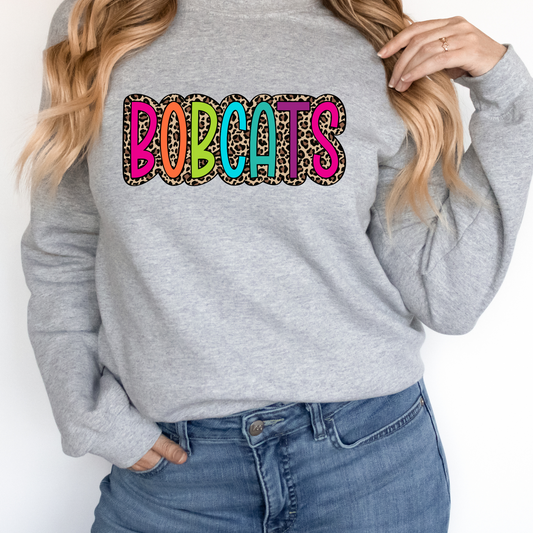 Bobcats Colorful Leopard DTF Transfer