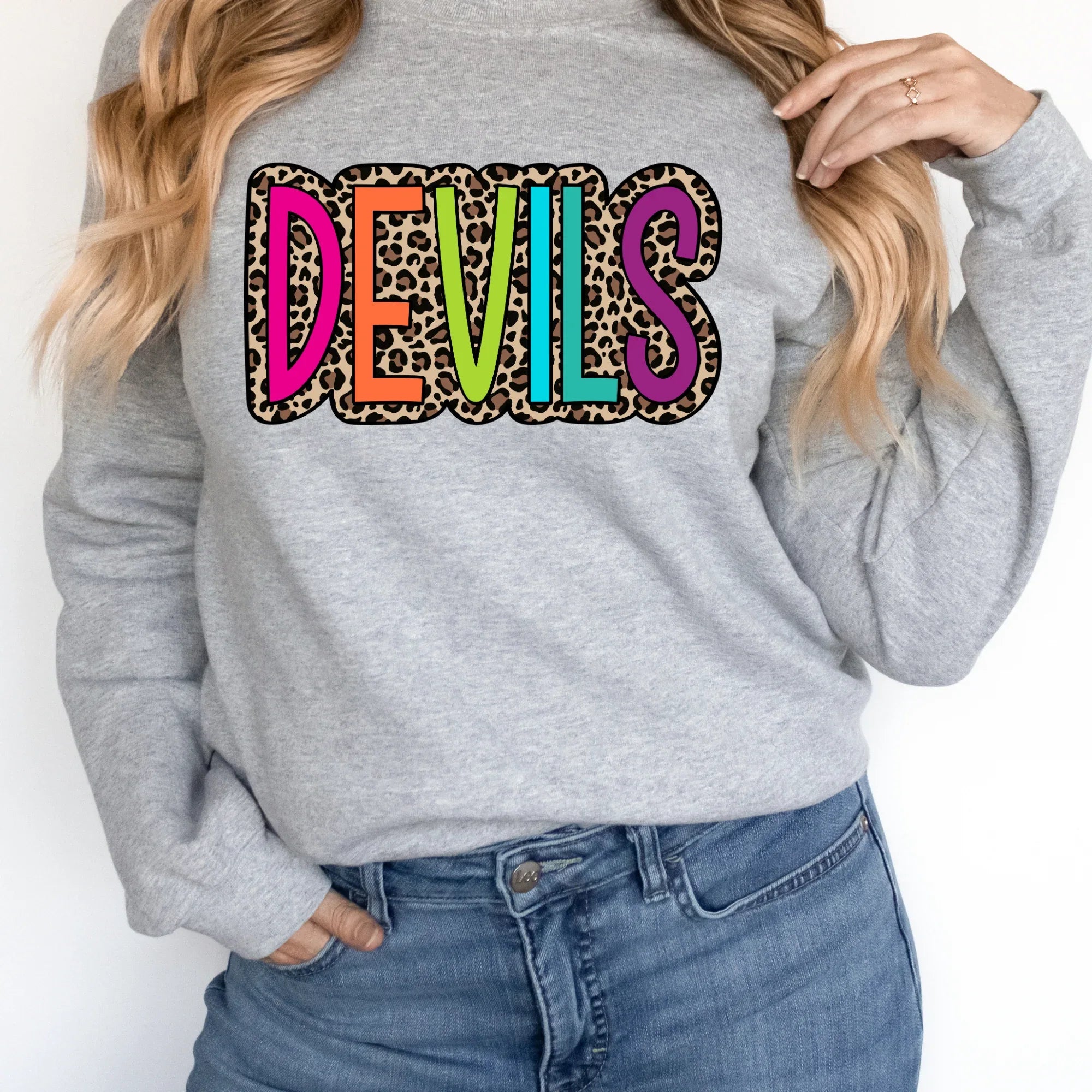 Devils Colorful Leopard DTF Transfer - Merch Girls
