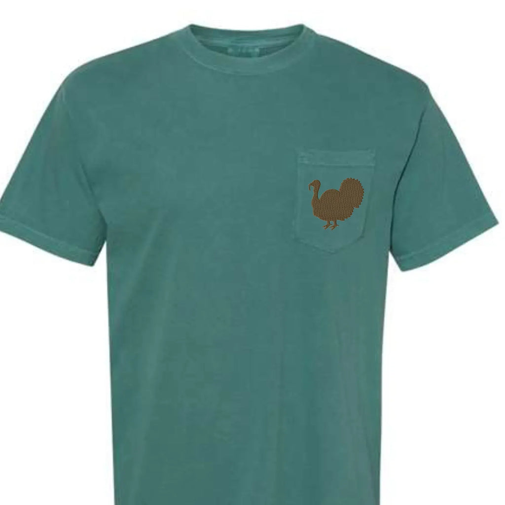 Turkey Comfort Color Embroidered Tee - Merch Girls