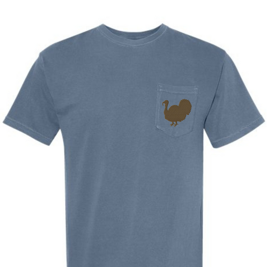 Turkey Comfort Color Embroidered Tee