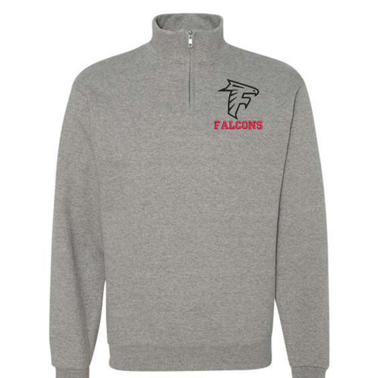 Falcons Embroidered Quarter Zip Fleece Sweatshirt