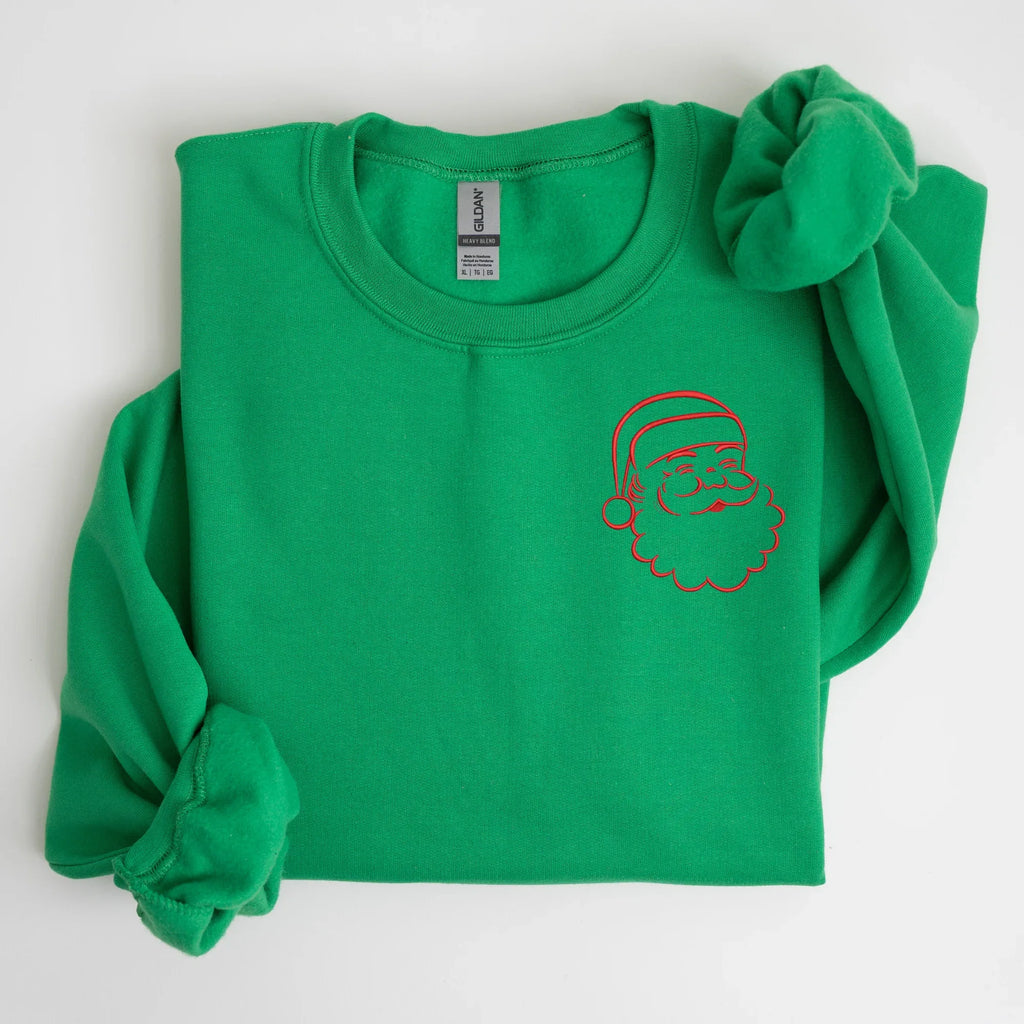 Santa Embroidered Sweatshirt | QUICK SHIP - Merch Girls