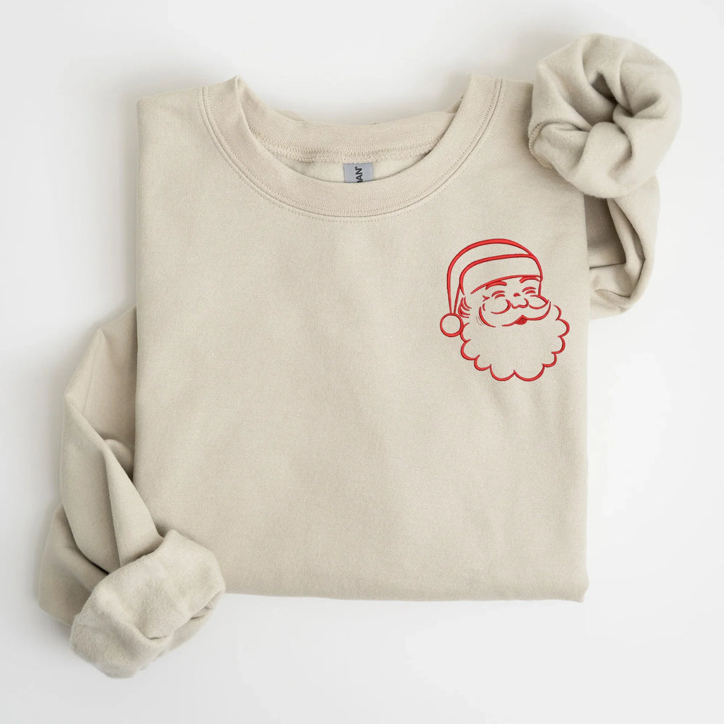 Santa Embroidered Sweatshirt | QUICK SHIP - Merch Girls