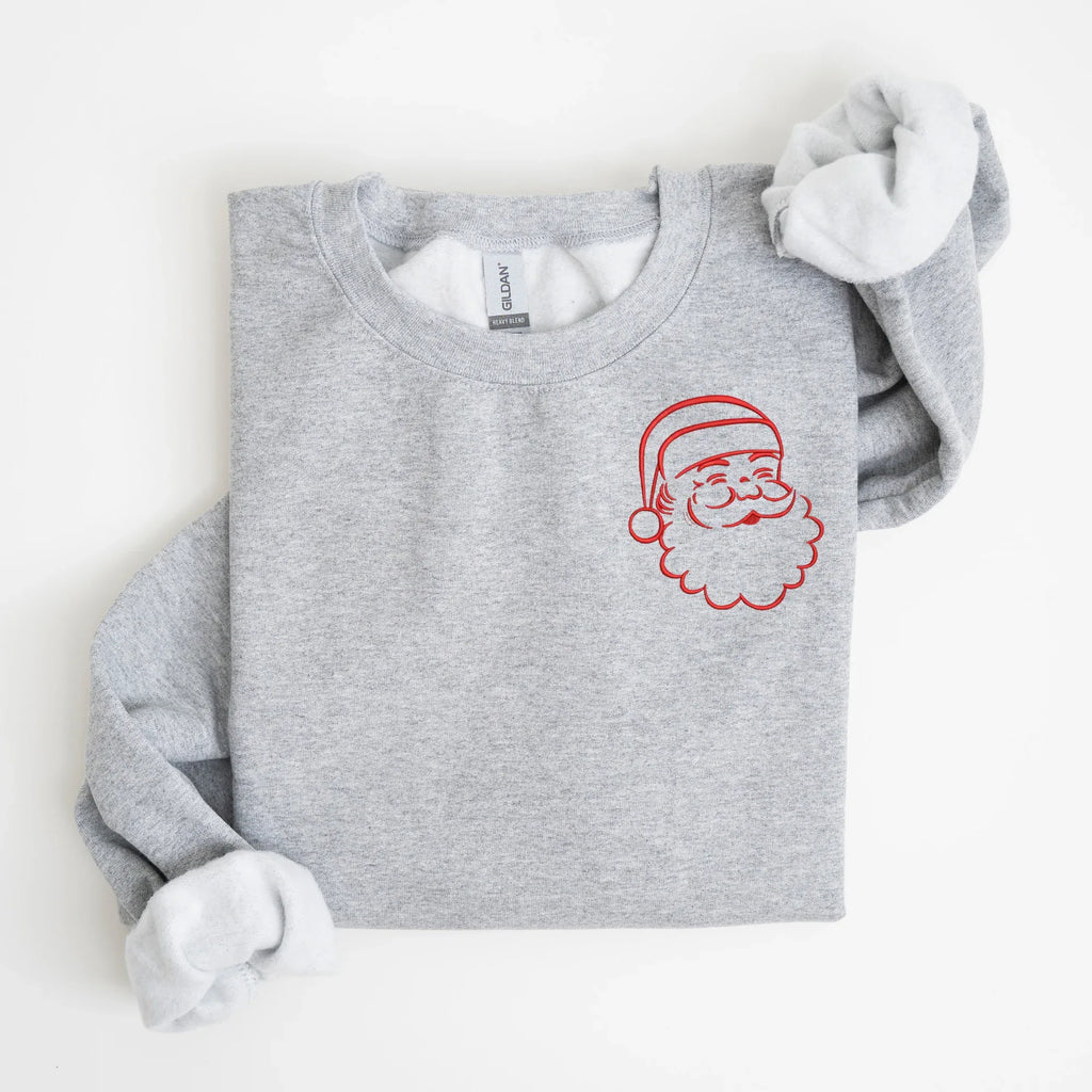 Santa Embroidered Sweatshirt | QUICK SHIP - Merch Girls
