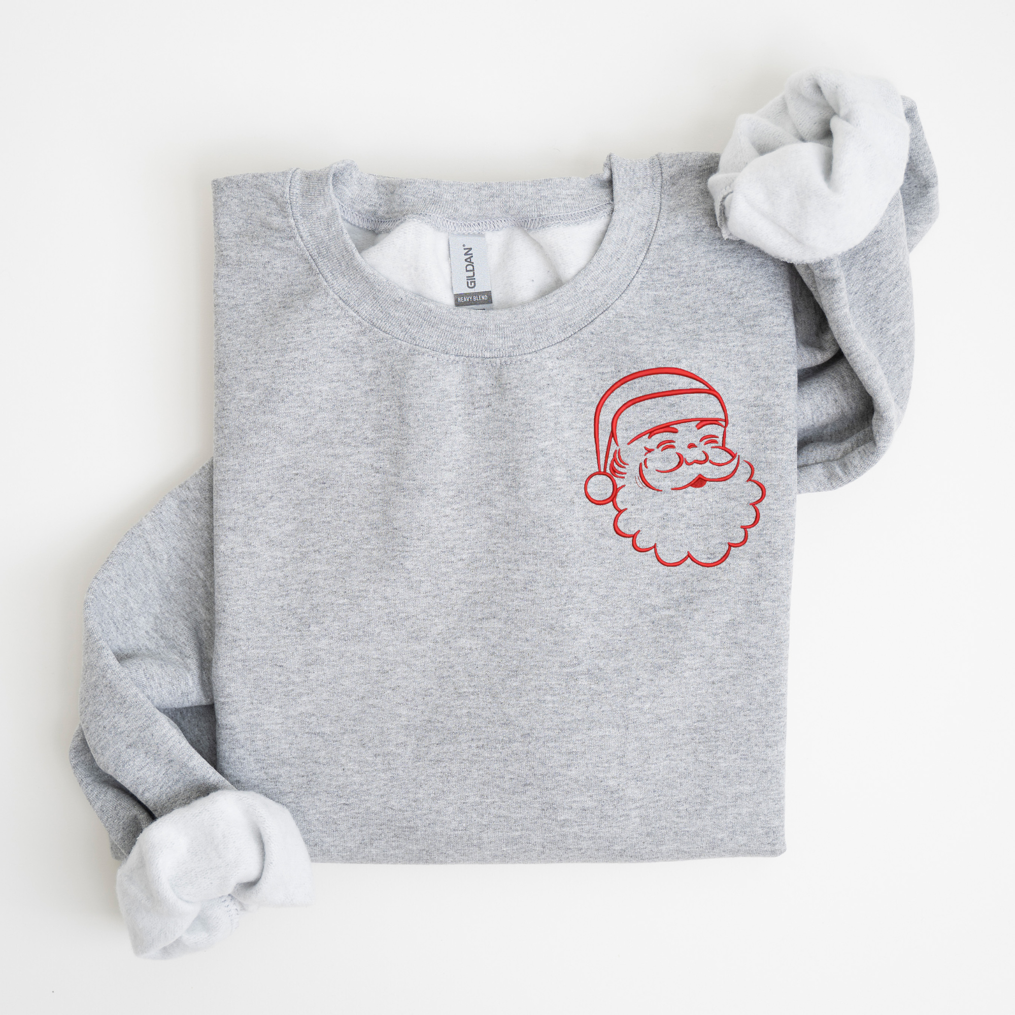 Santa Embroidered Sweatshirt | QUICK SHIP