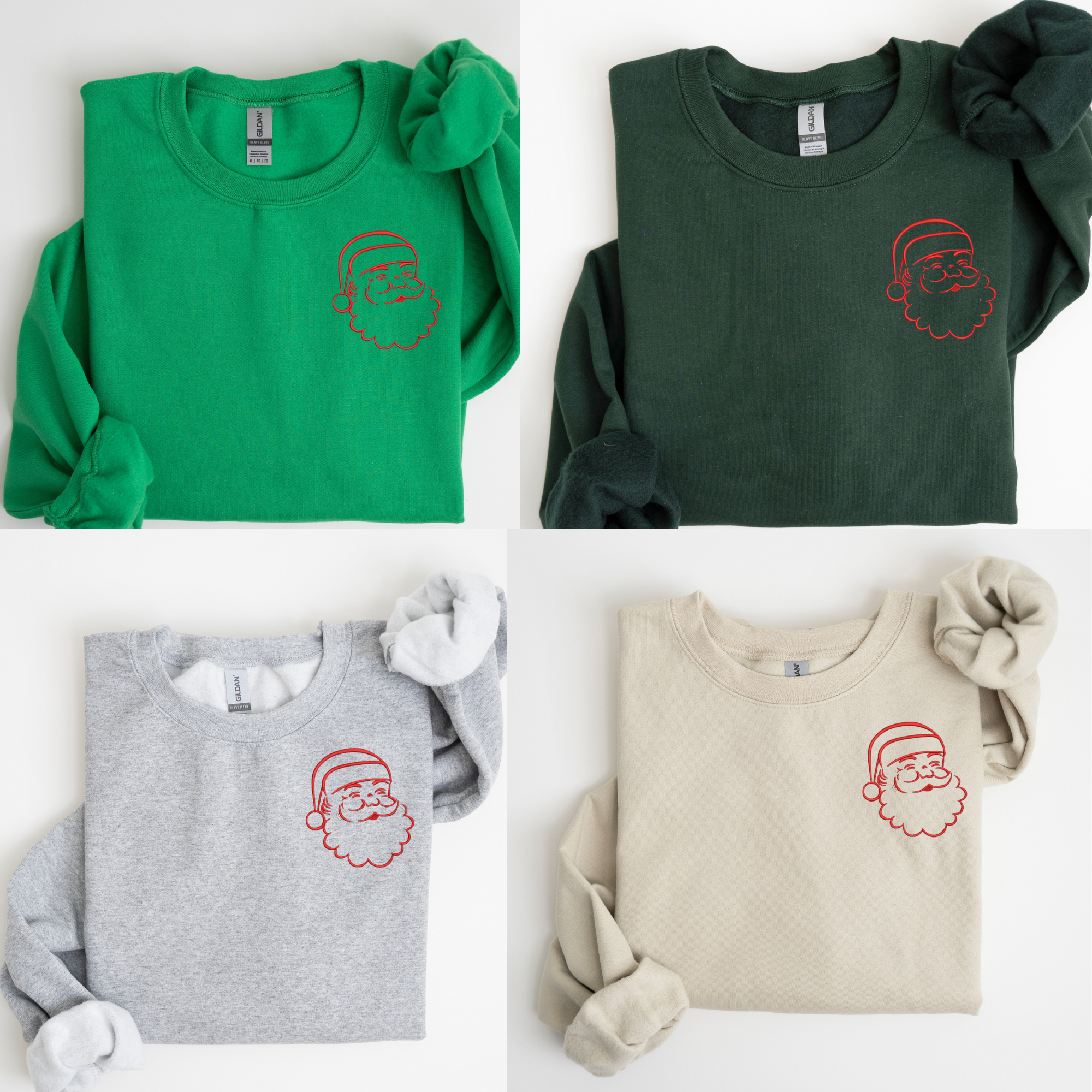 Santa Embroidered Sweatshirt | QUICK SHIP