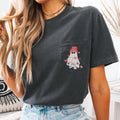Valentine's Day Ghost Embroidered Pocket Tee - Merch Girls