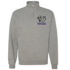 Panthers Purple Embroidered Quarter Zip Fleece Sweatshirt - Merch Girls