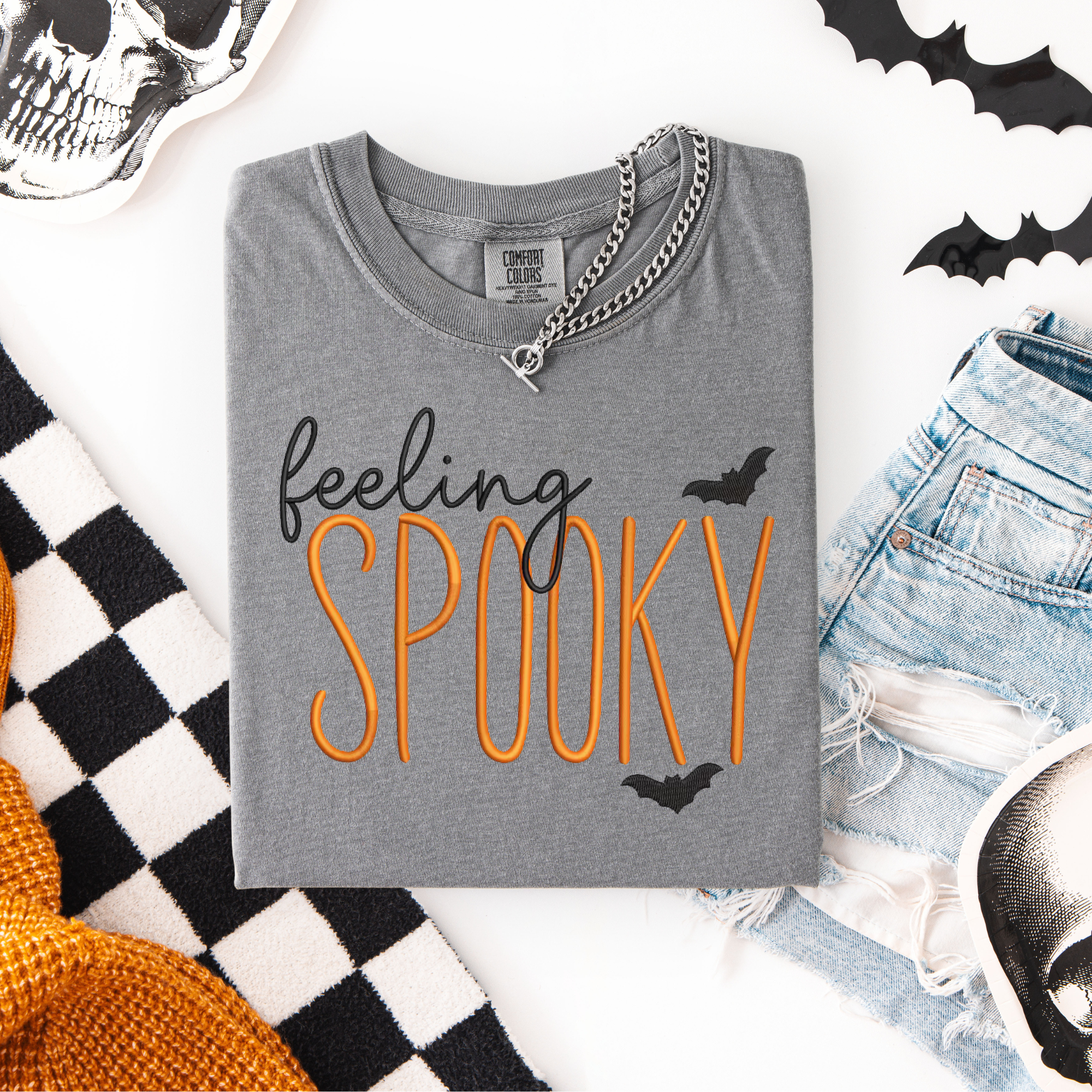 Feeling Spooky Embroidered Shirt