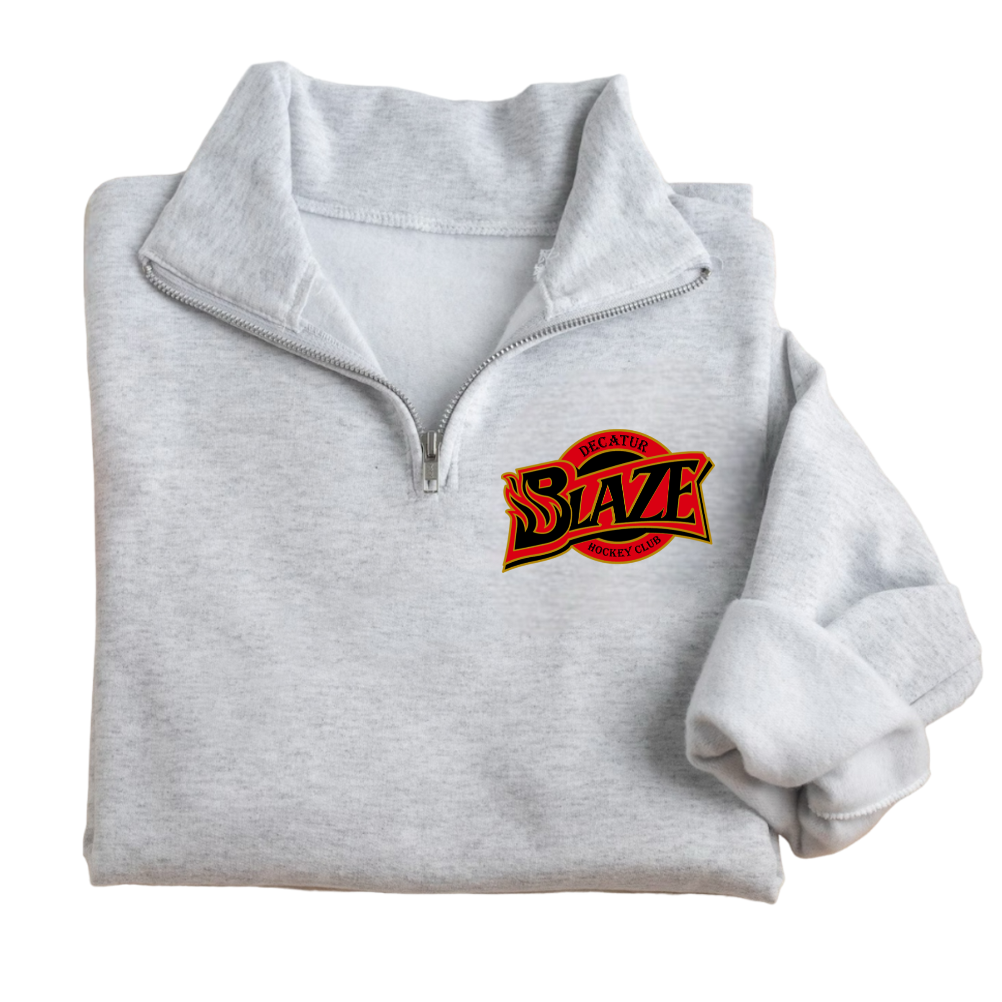 Blaze Embroidered Quarter Zip Fleece Sweatshirt
