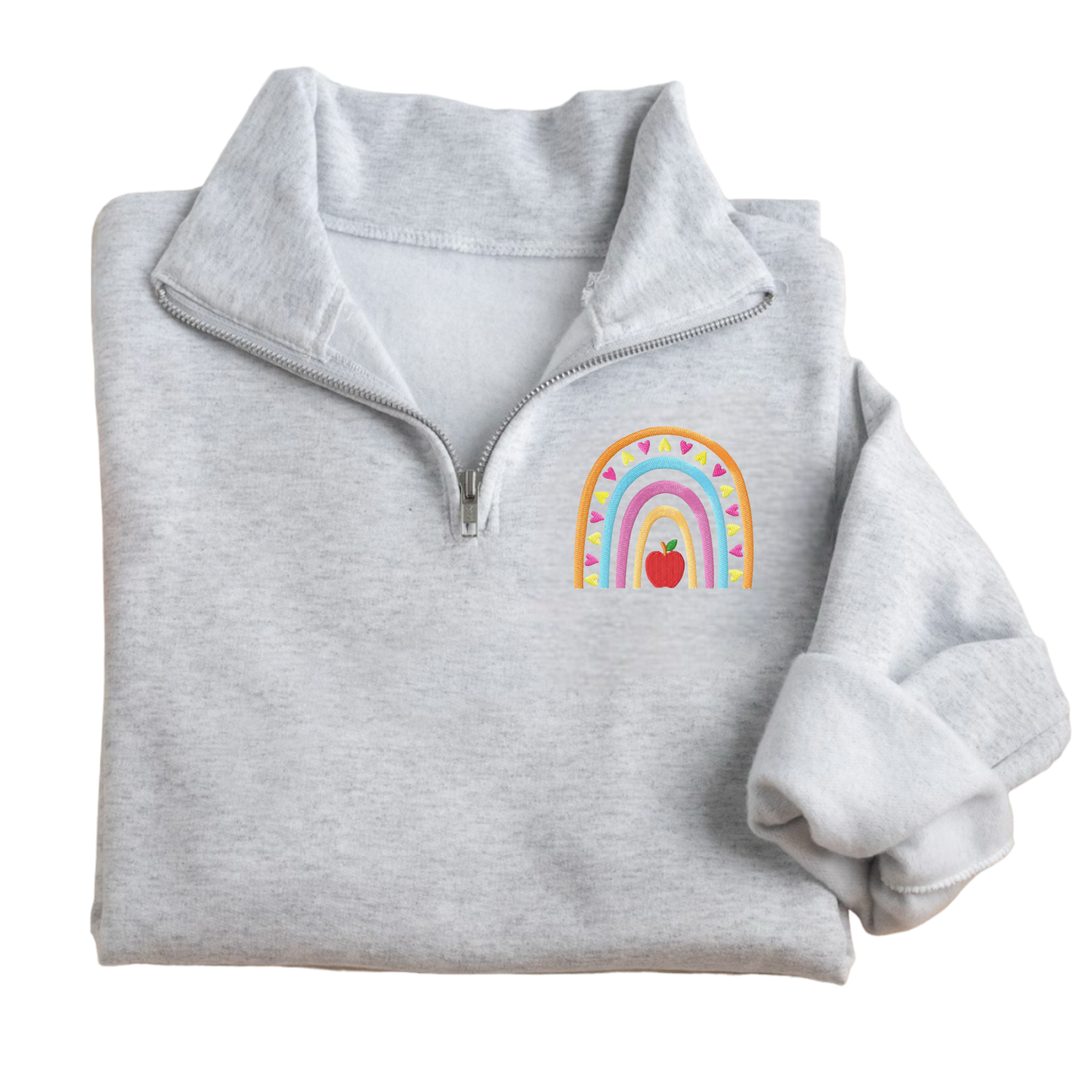 Embroidered Left Chest Custom Name with Rainbow | Teacher Gift