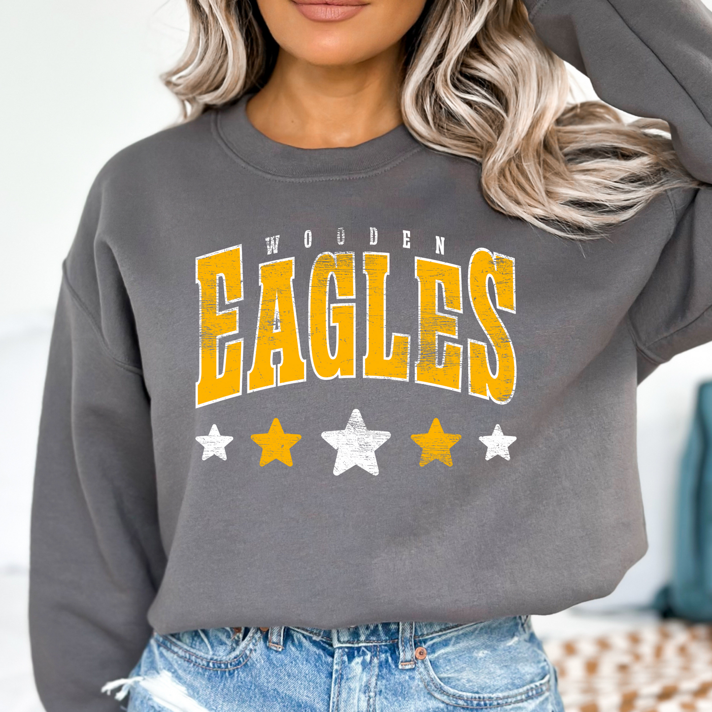 Wooden Eagles Distressed Stars DTF Transfer