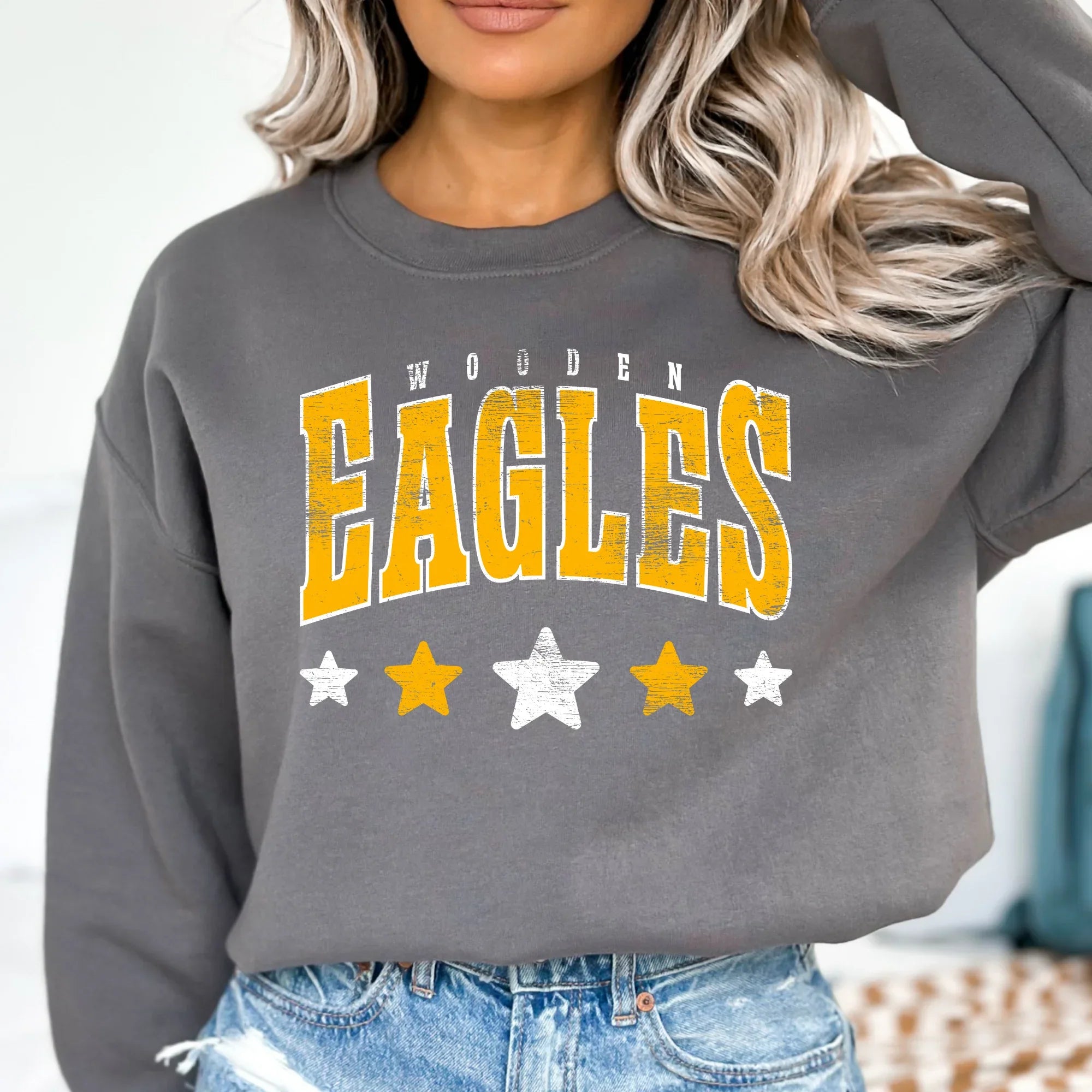 Wooden Eagles Distressed Stars DTF Transfer - Merch Girls