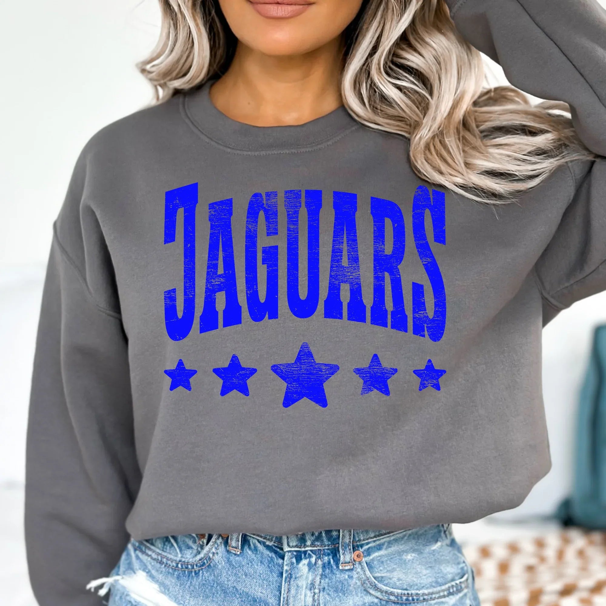 Jaguars Distressed Star DTF Transfer - Merch Girls