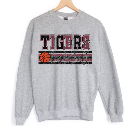 Tigers Maroon and Black Basketball DTF Transfer