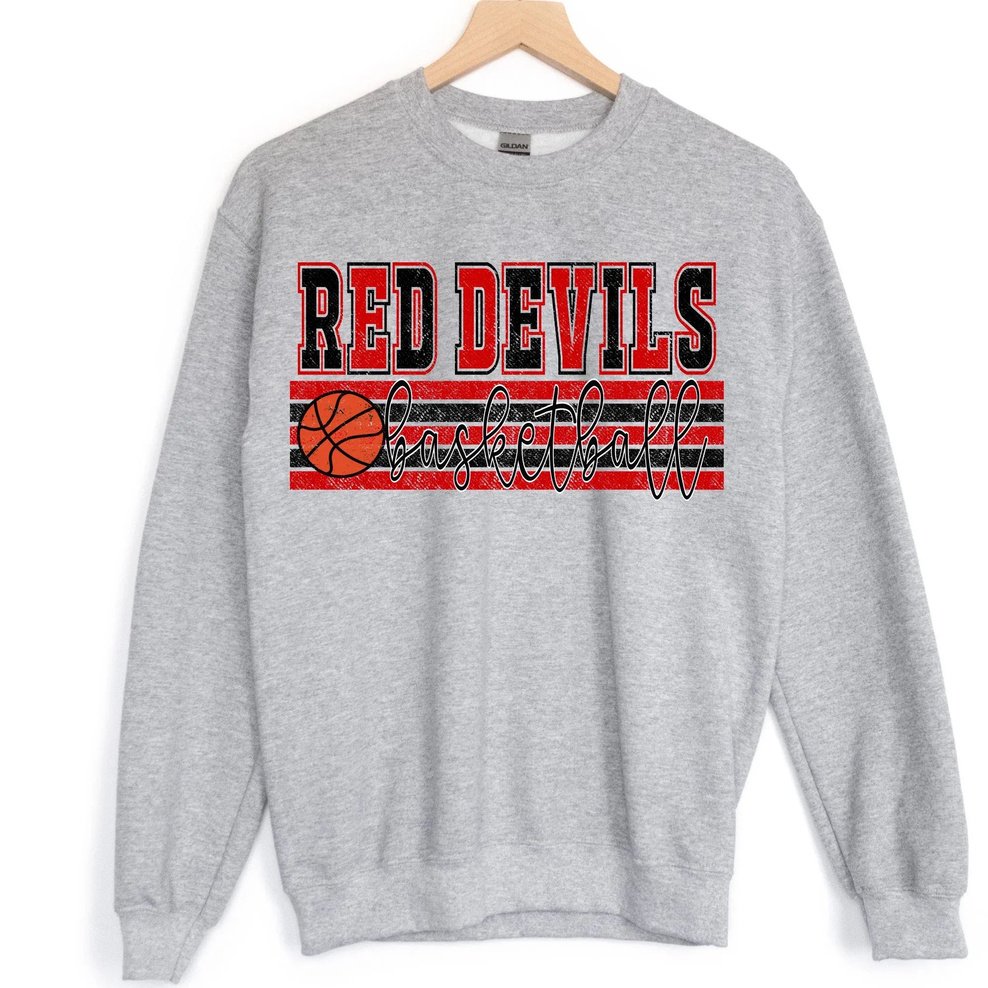 Red Devils Red and Black Basketball DTF Transfer - Merch Girls
