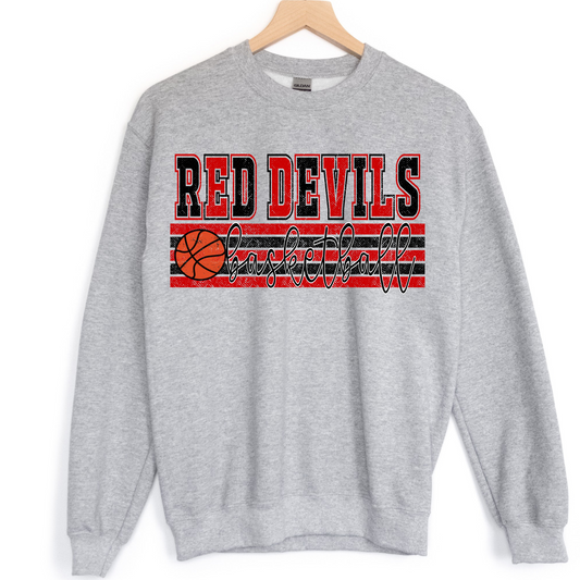 Red Devils Red and Black Basketball DTF Transfer