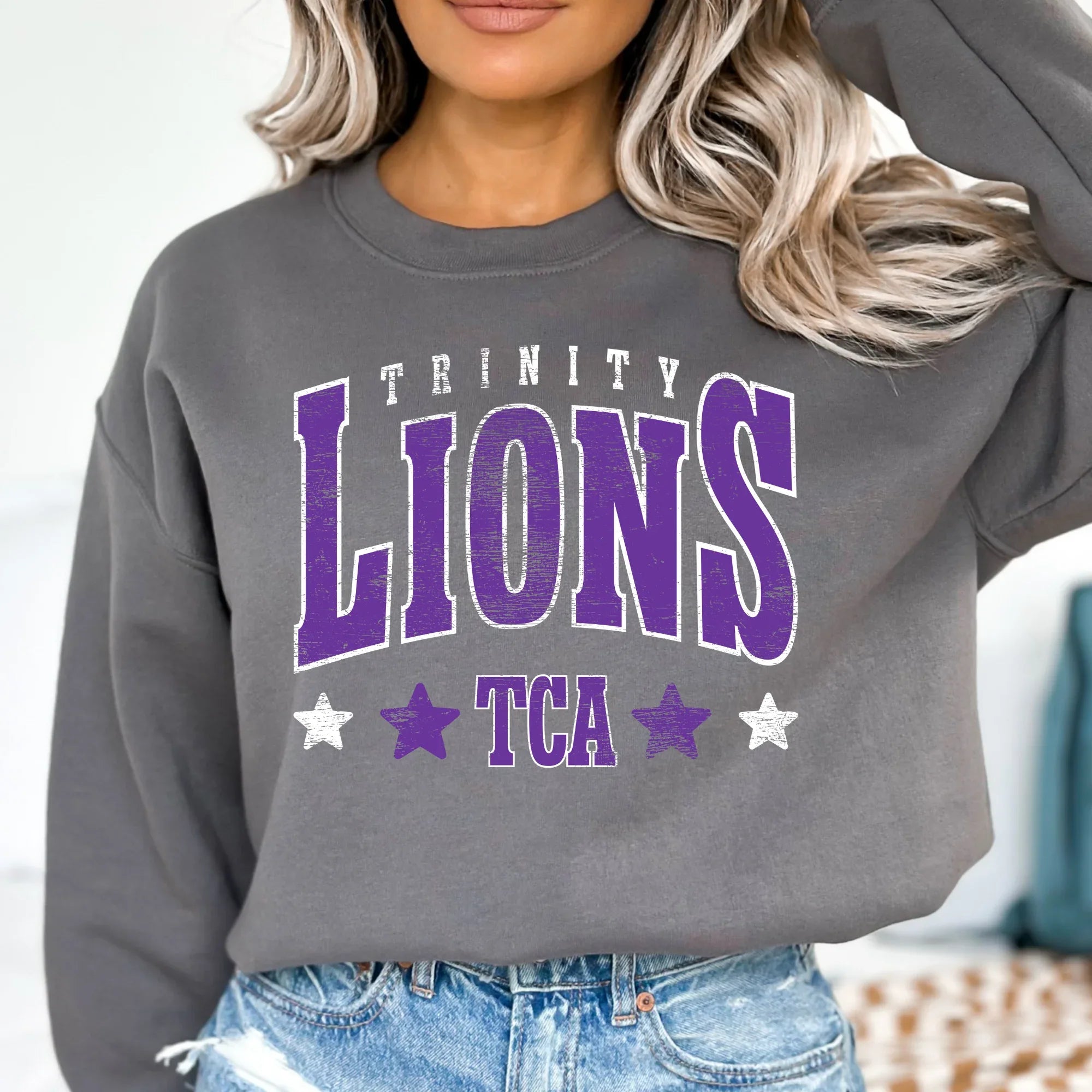 Trinity Lions Distressed Stars DTF Transfer - Merch Girls