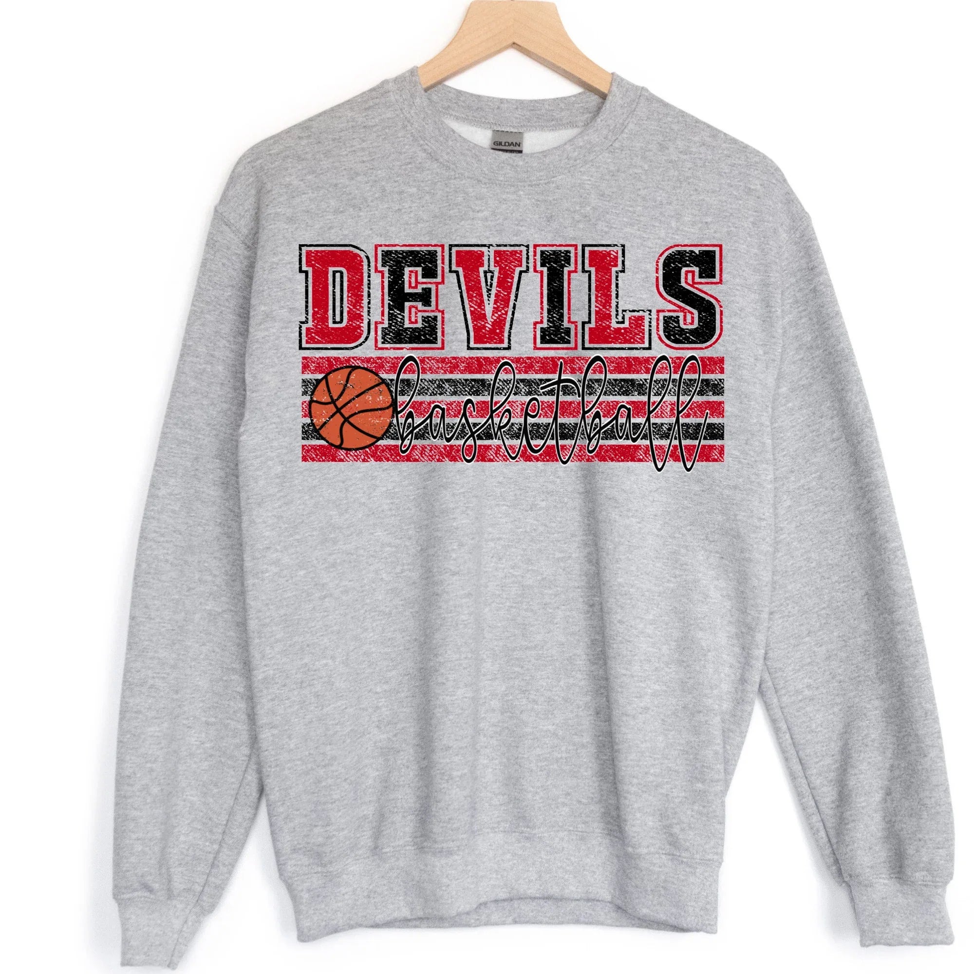 Devils Red and Black Basketball DTF Transfer - Merch Girls