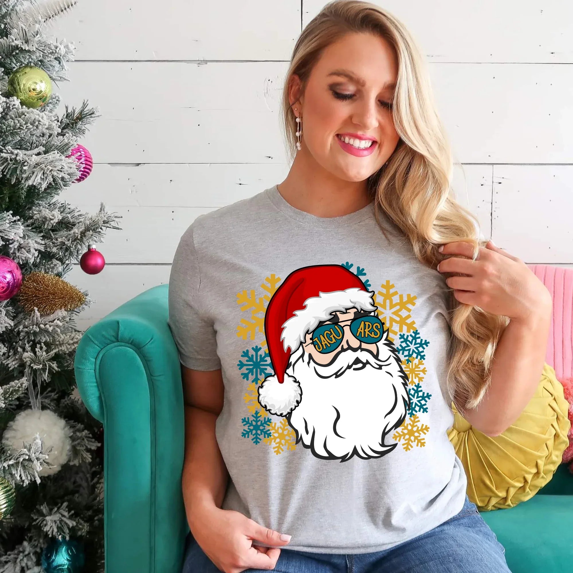 Jaguars Santa DTF Transfer - Merch Girls