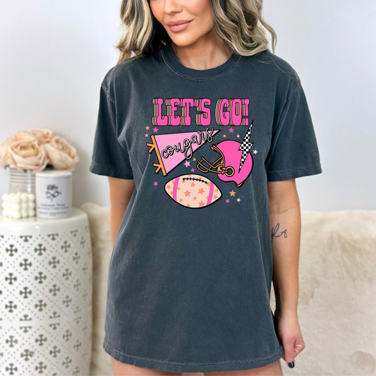 Let's Go Cougars Preppy Graphic Tee