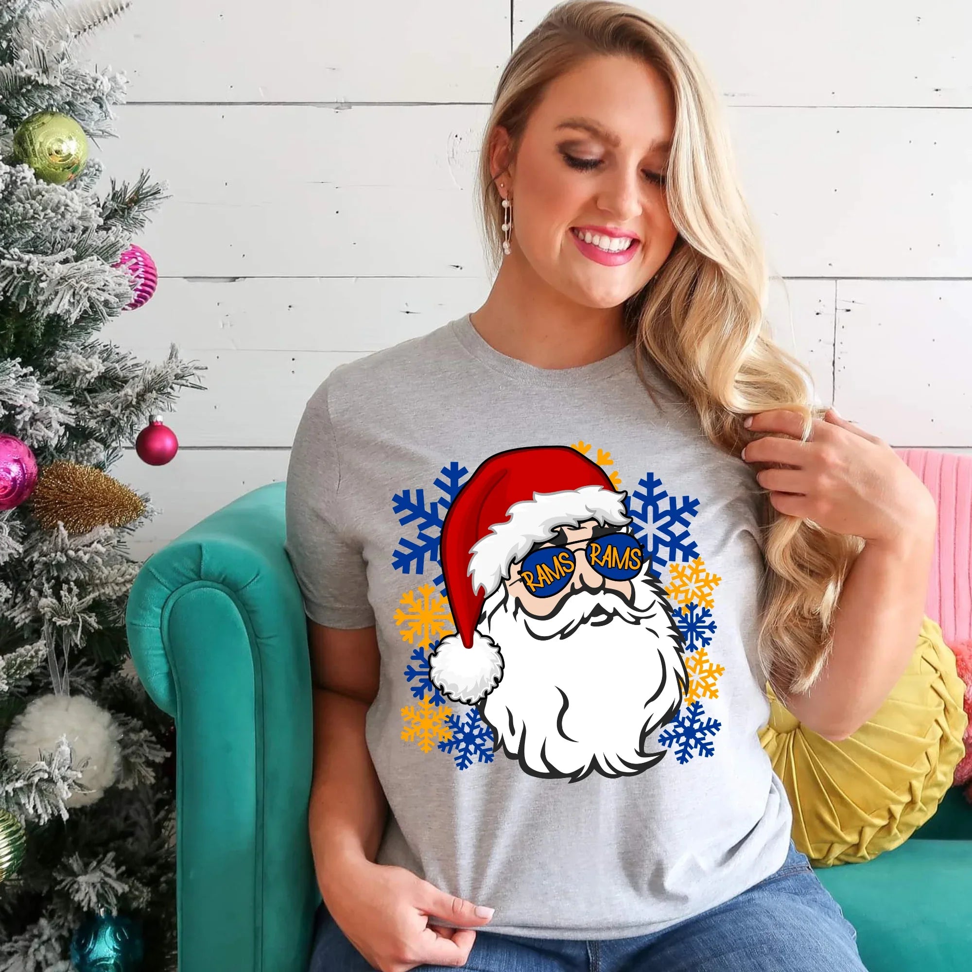 Rams Santa DTF Transfer - Merch Girls