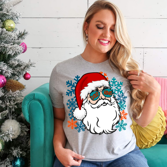 Dolphins Santa DTF Transfer