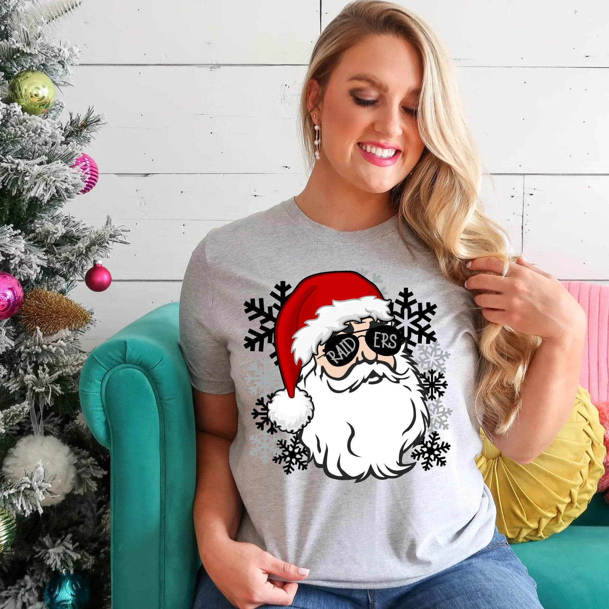 Raiders Santa DTF Transfer - Merch Girls