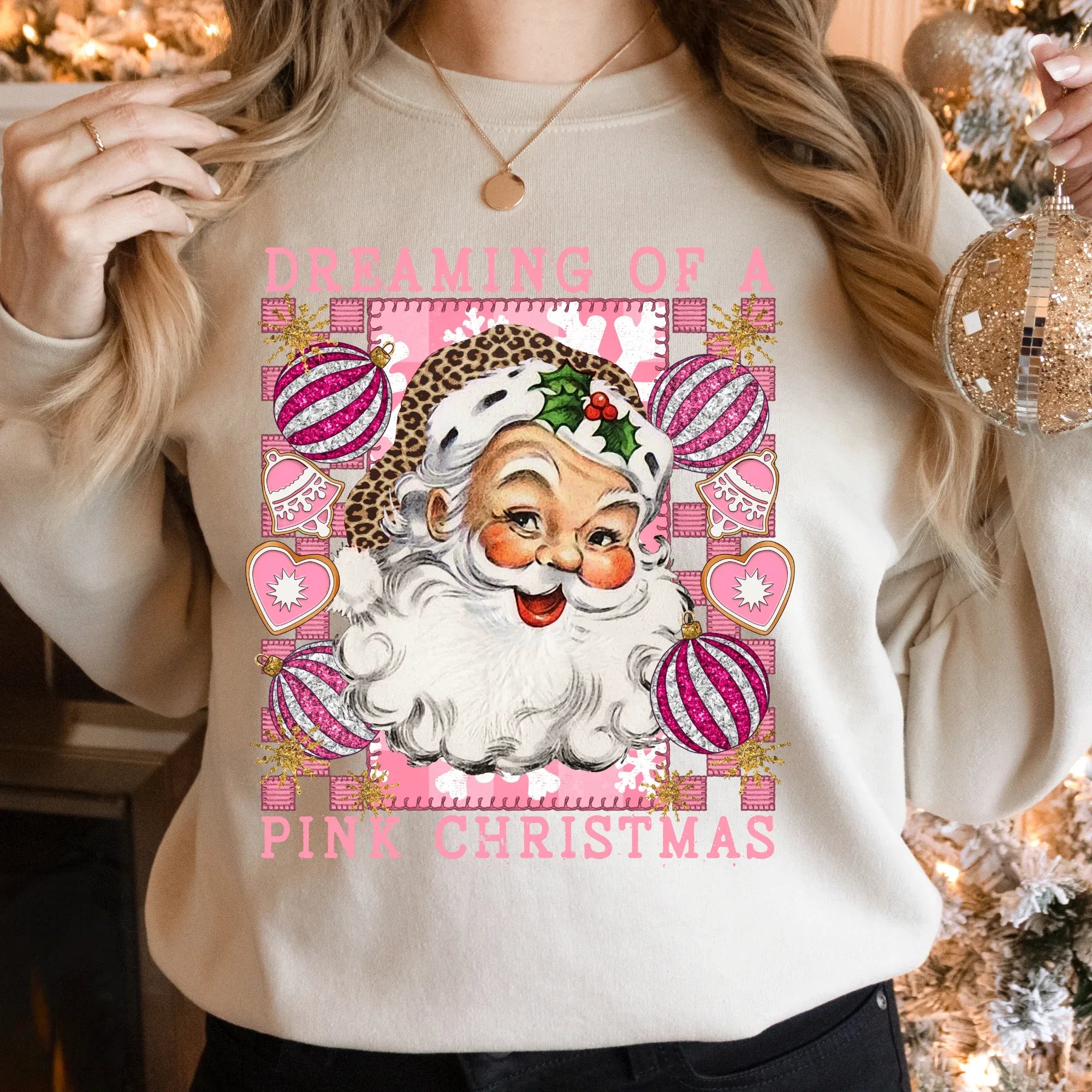 Dreaming of a Pink Christmas DTF Transfer - Merch Girls