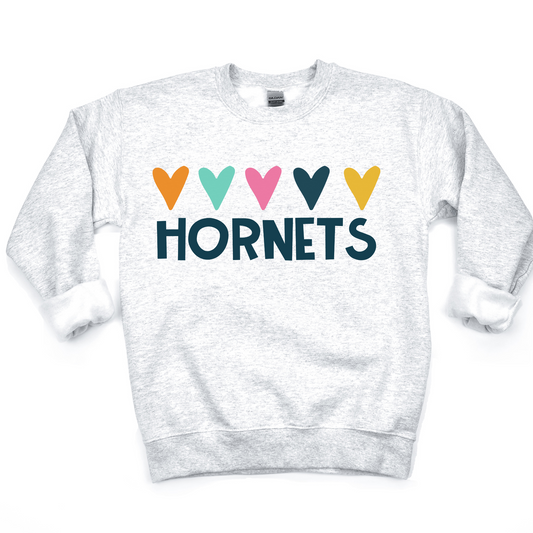 Hornets Hearts DTF Transfer