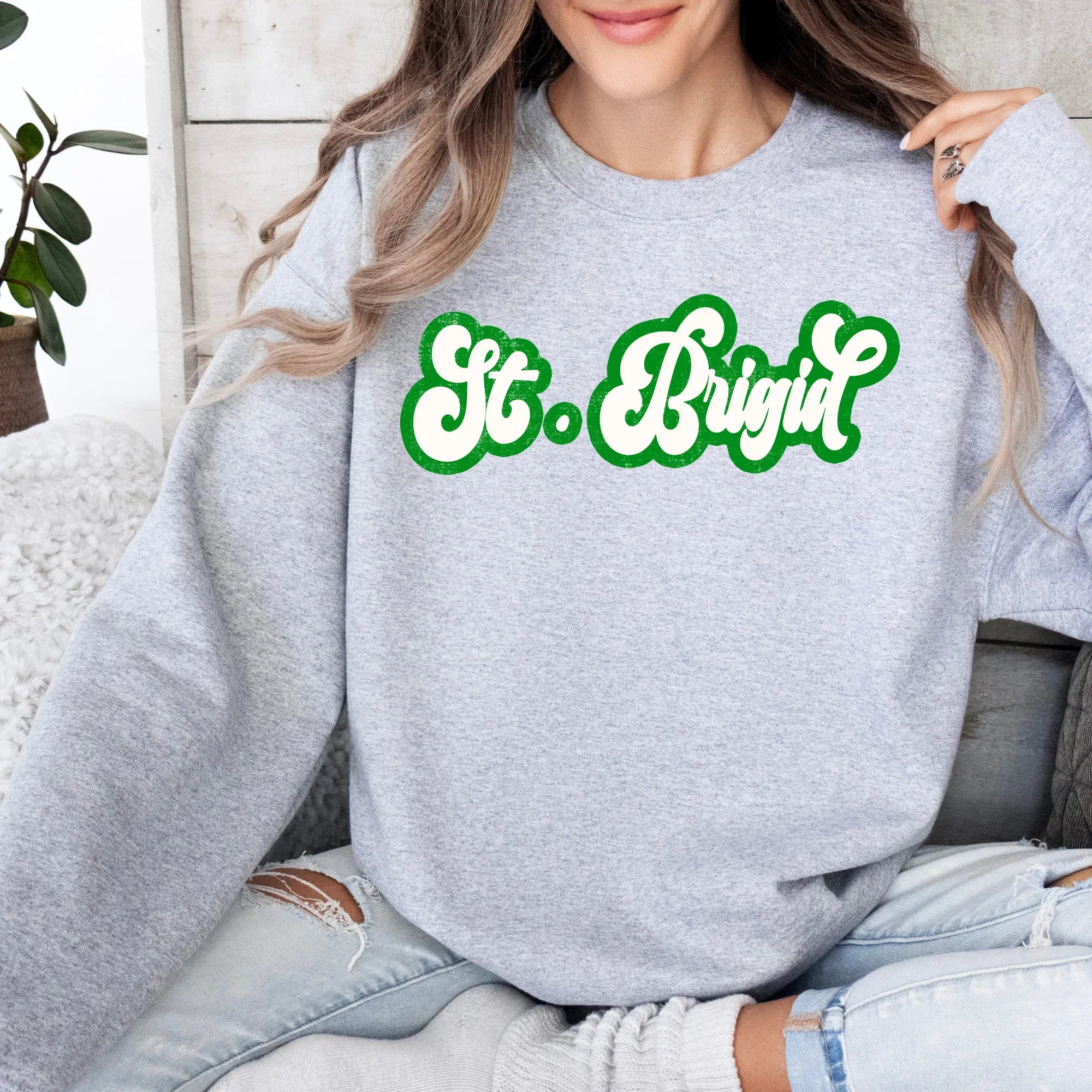 St. Brigid Retro Shadow Distressed DTF Transfer - Merch Girls