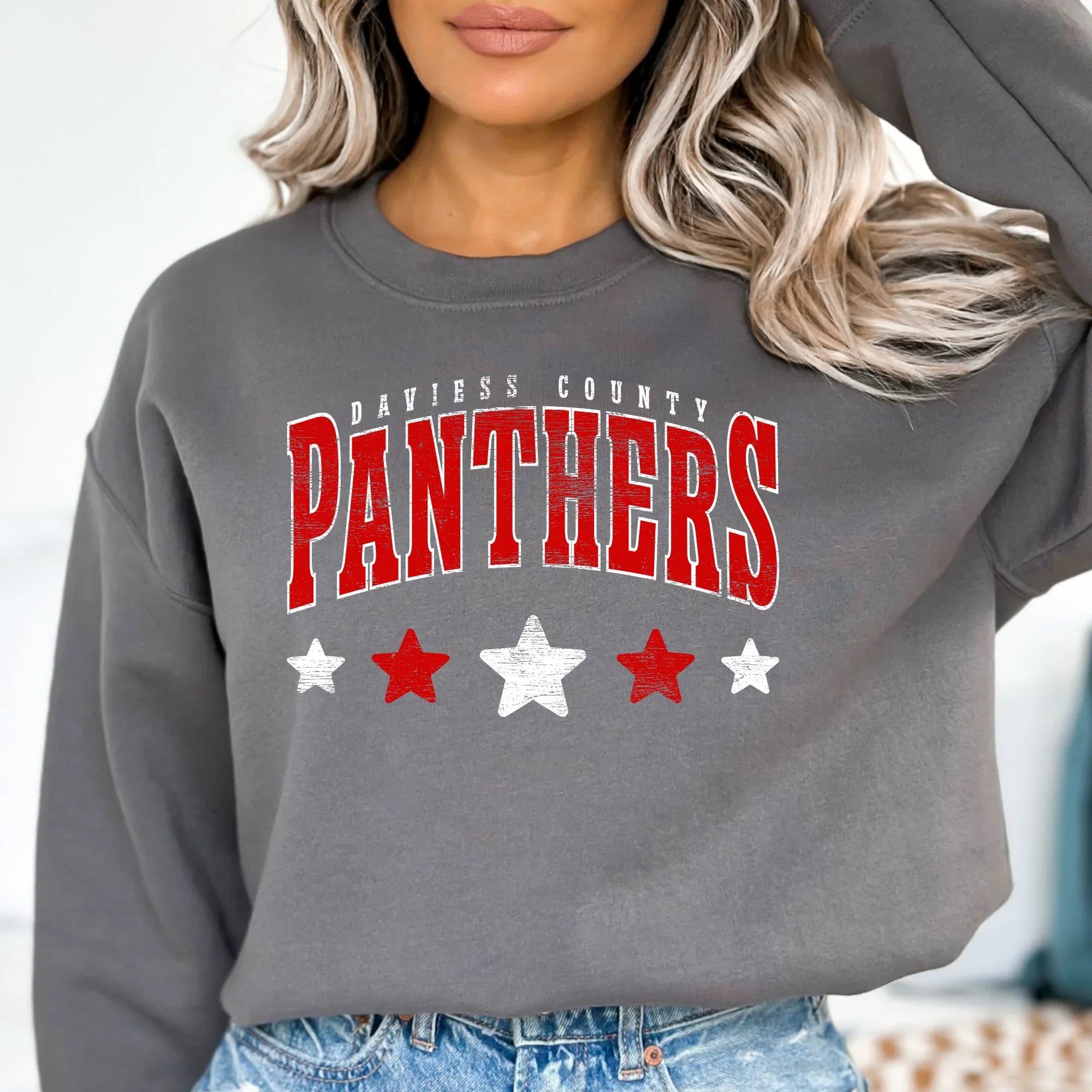 Daviess County Panthers Distressed Stars DTF Transfer - Merch Girls