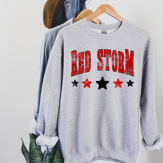 Red Storm Distressed Stars Graphic Tee