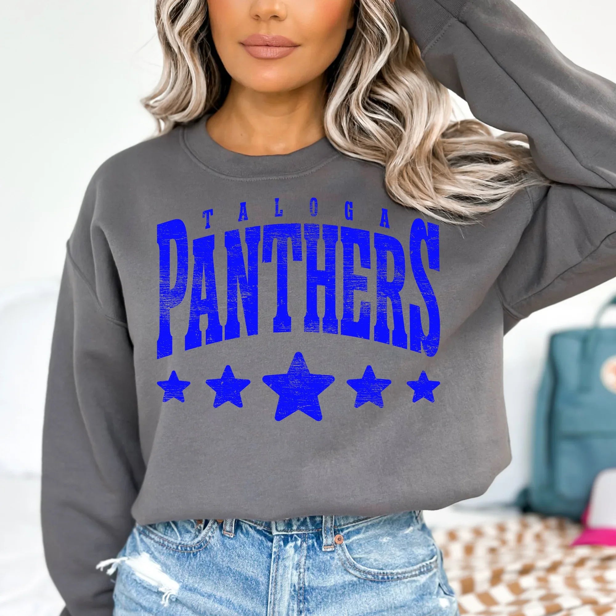 Panthers Distressed Stars DTF Transfer - Merch Girls
