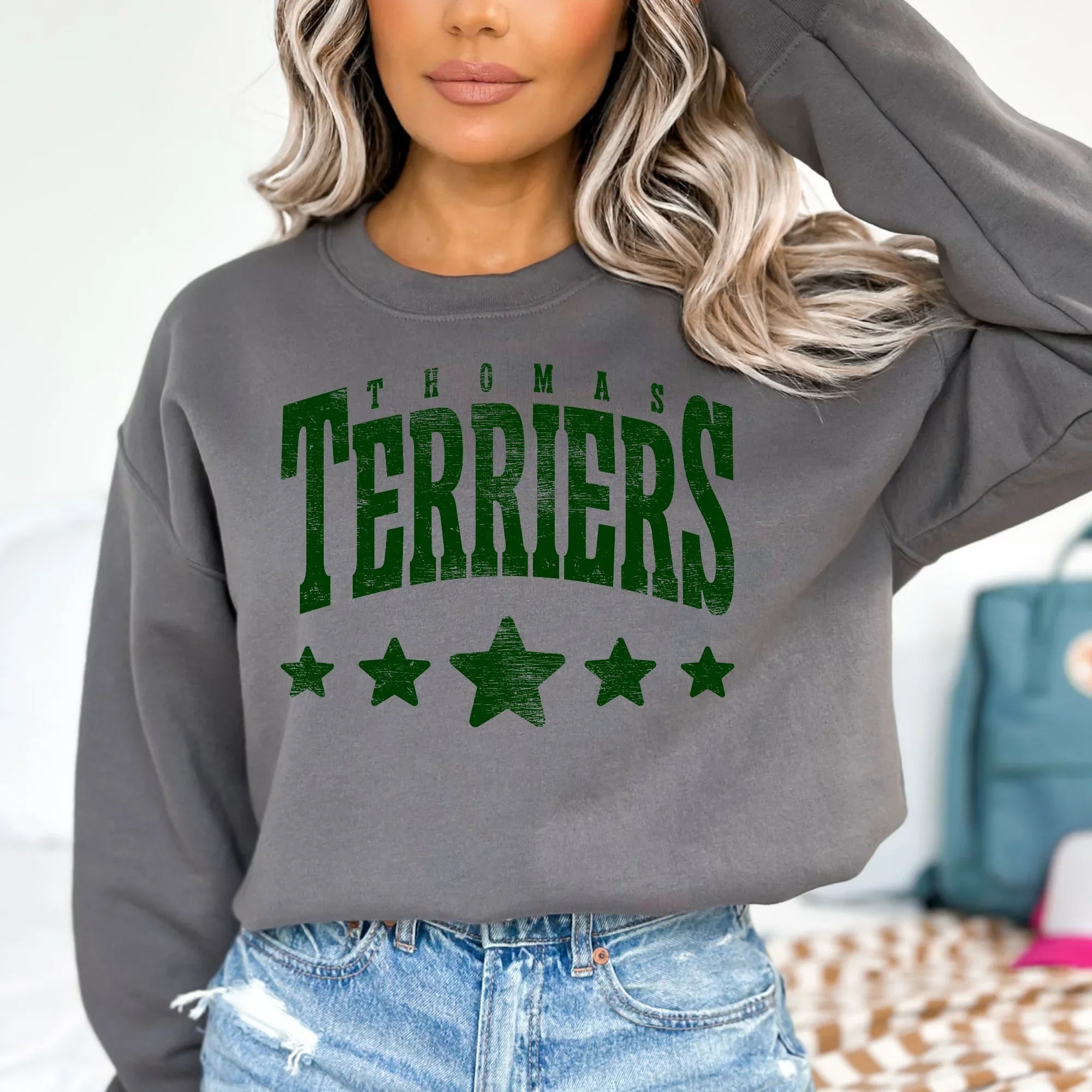 Thomas Terriers Distressed Stars DTF Transfer - Merch Girls