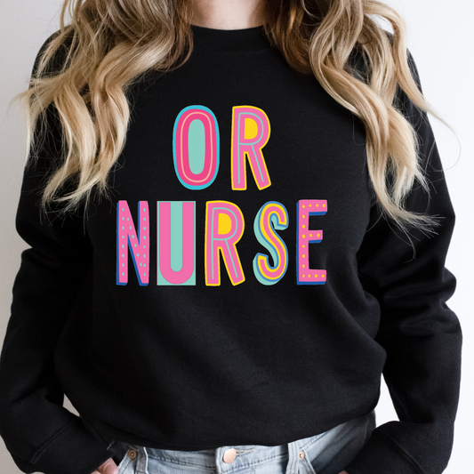 OR Nurse Colorful Graphic Tee