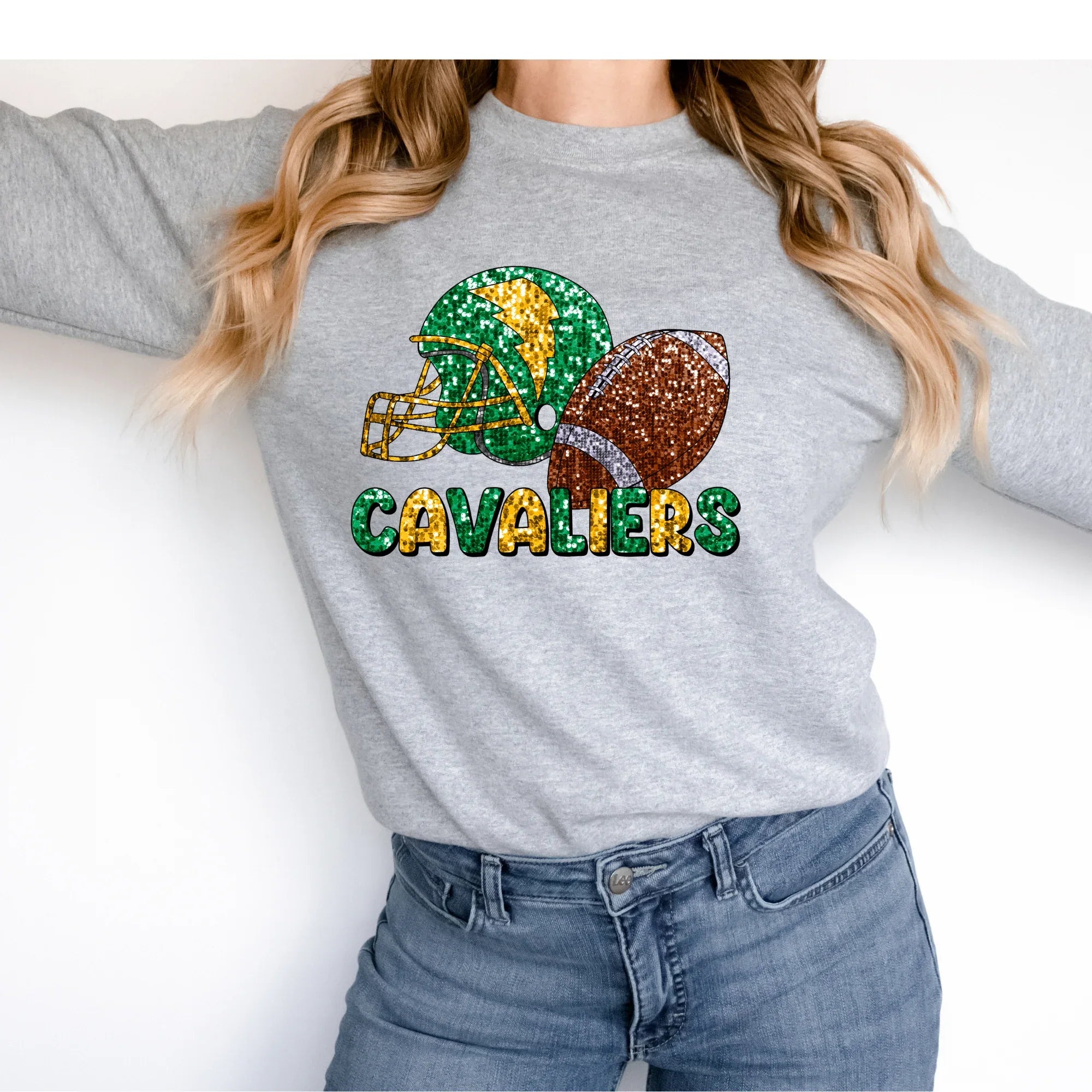Cavaliers Football Sequin DTF Transfer - Merch Girls