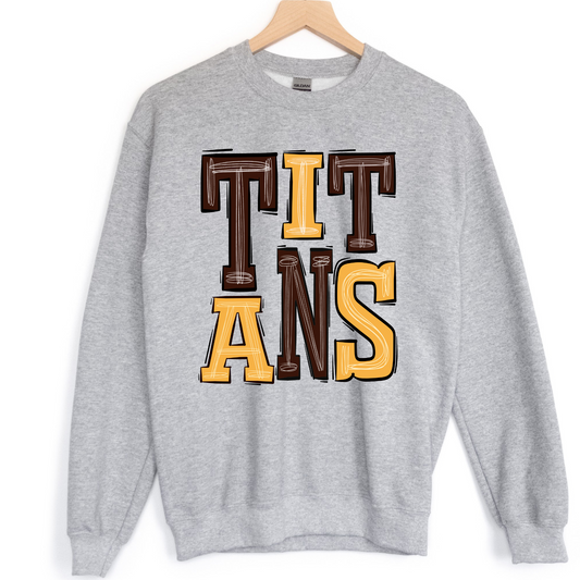 Titans Sporty Varsity Doodle DTF Transfer