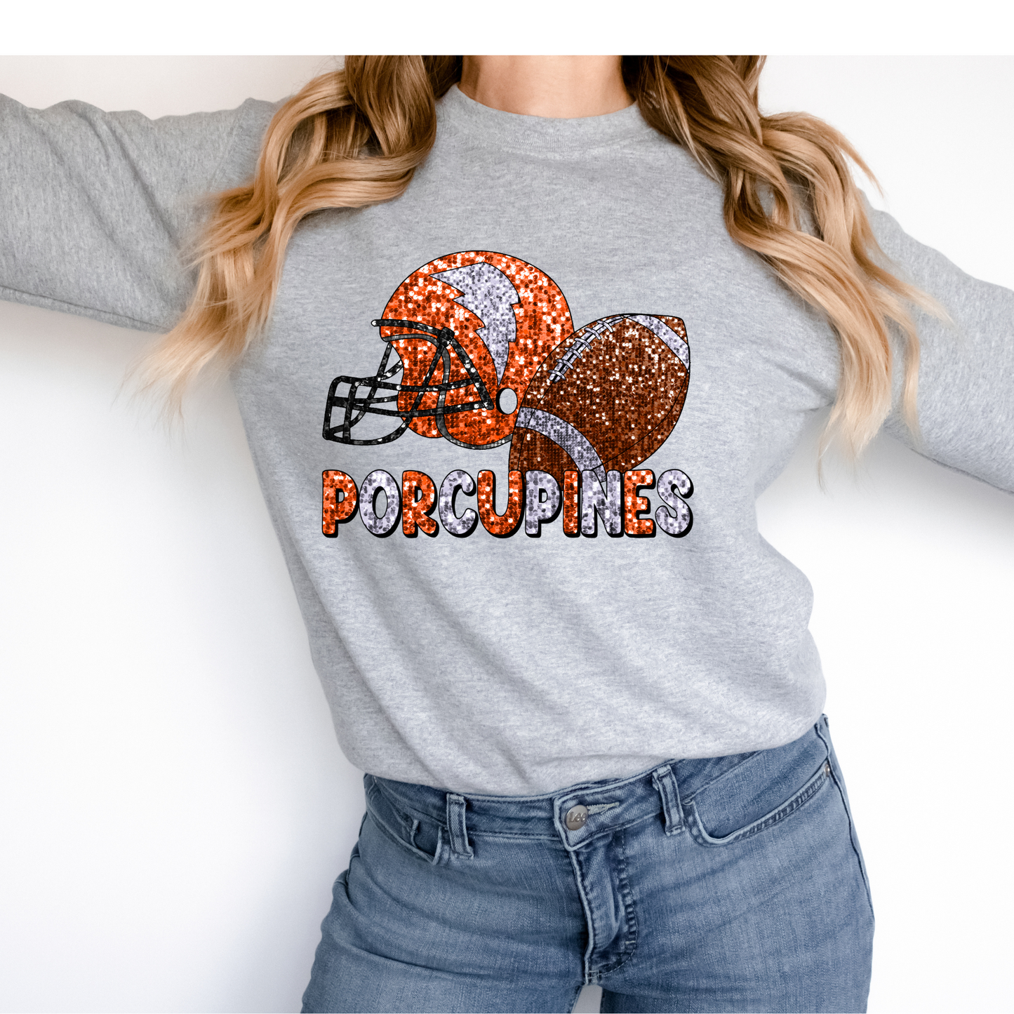 Porcupines Football Sequin DTF Transfer