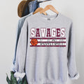 Savages Burgundy and white Basketball DTF Transfer - Merch Girls