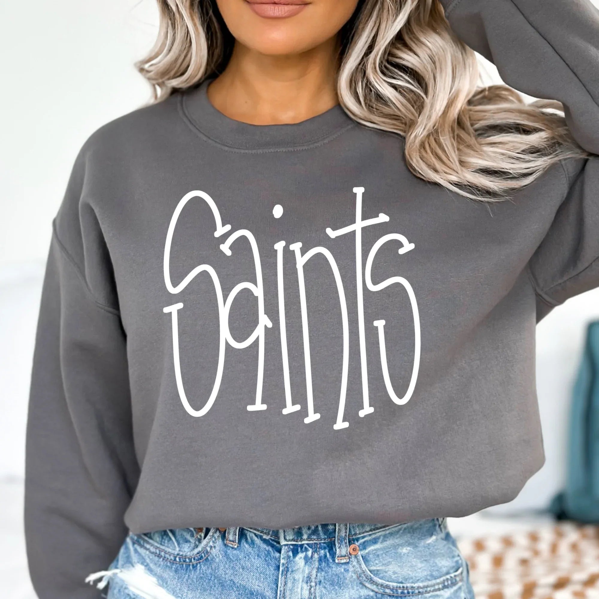 Saints Hand Letter DTF Transfer - Merch Girls