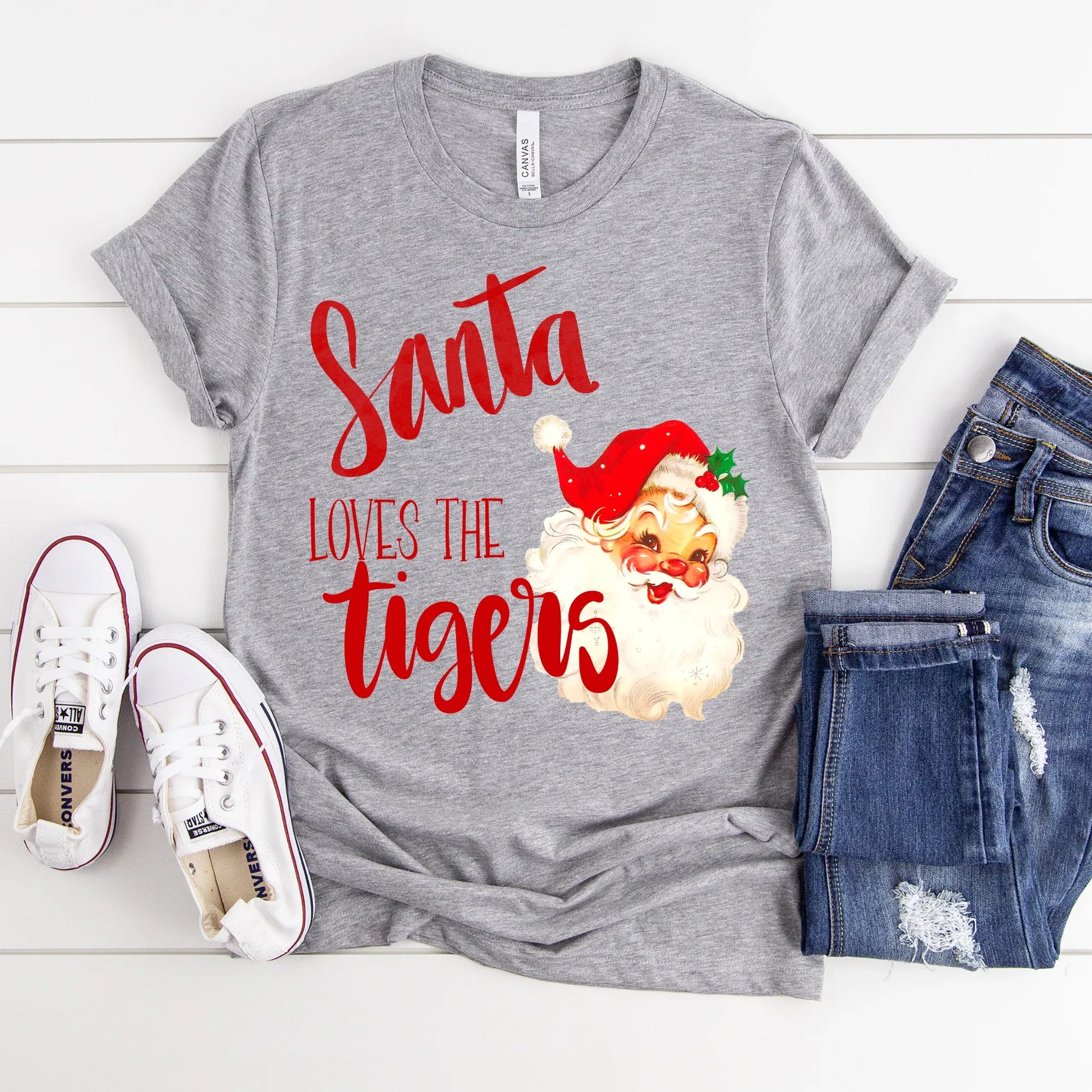 Santa Loves the Tigers DTF Transfer - Merch Girls