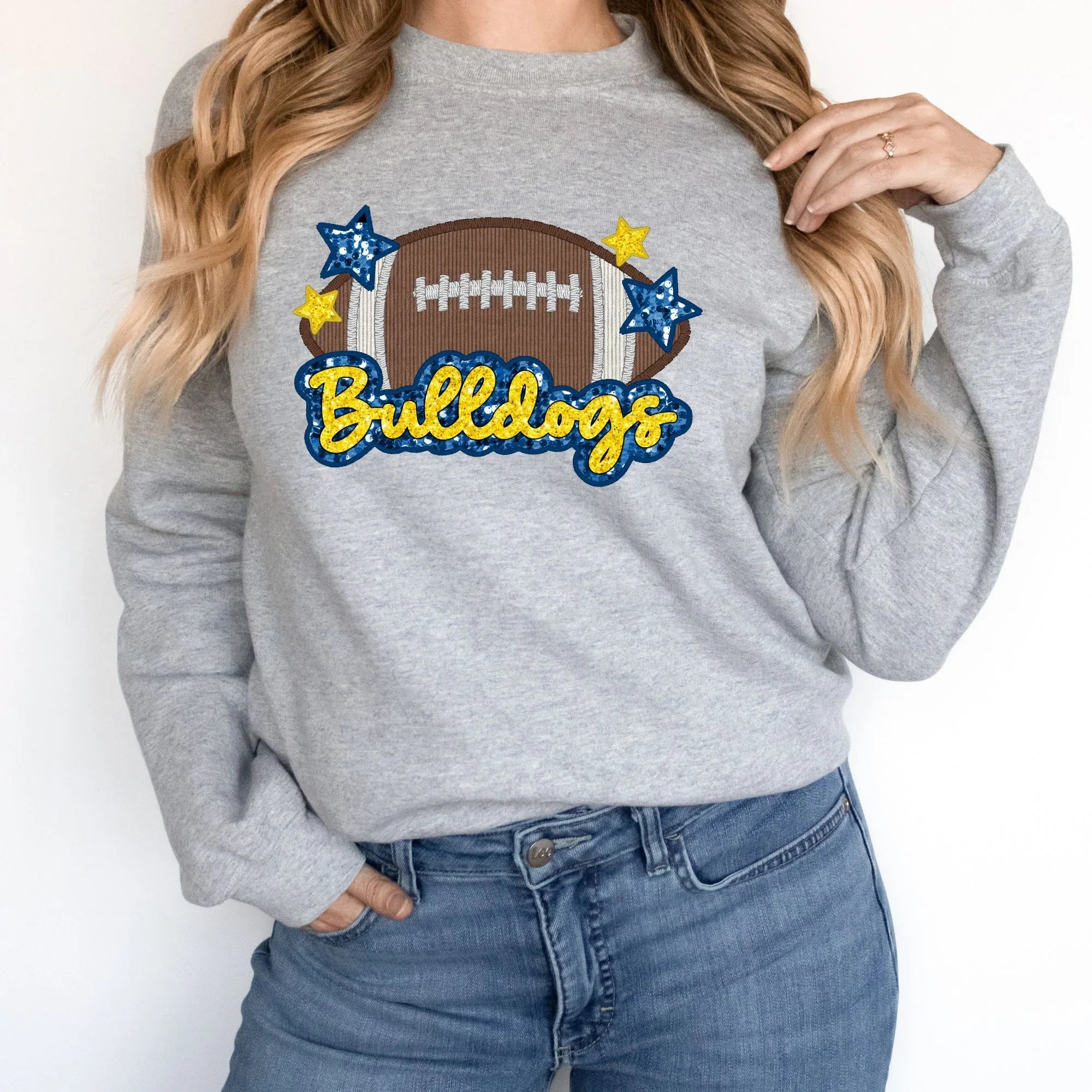 Bulldogs Blue/Yellow DTF Transfer - Merch Girls