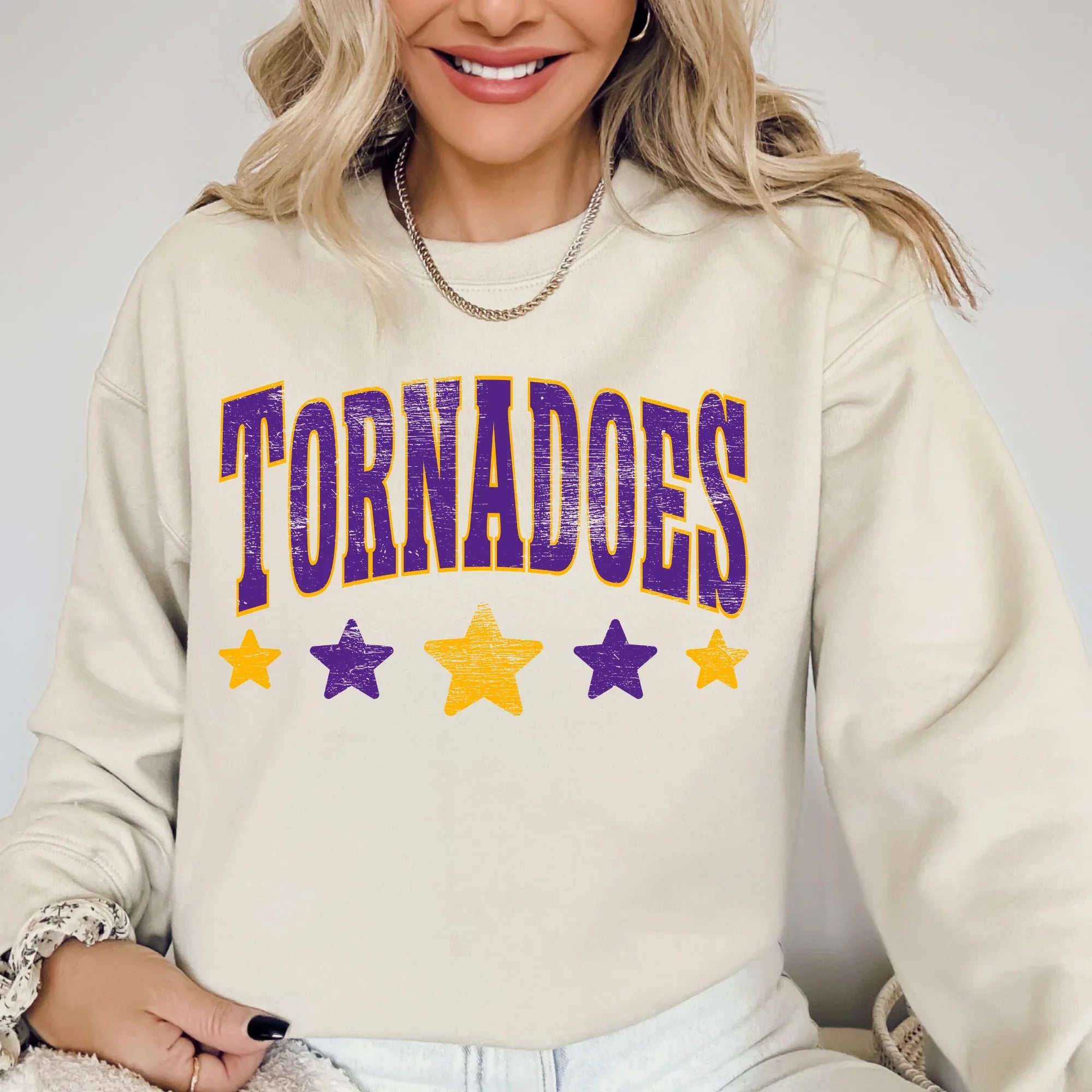 Tornadoes Distressed Stars DTF Transfer - Merch Girls