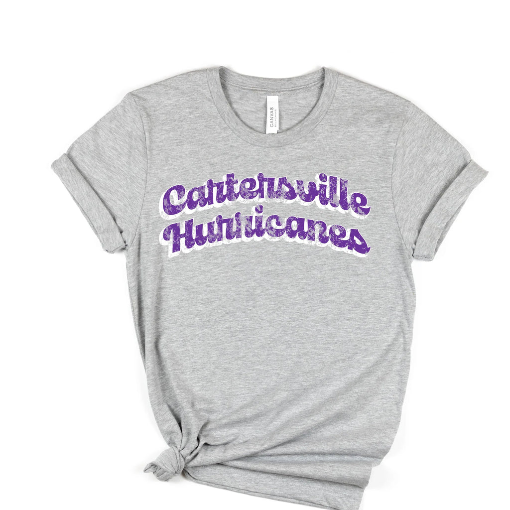 Cartersville Hurricanes Distressed Curve DTF Transfer - Merch Girls