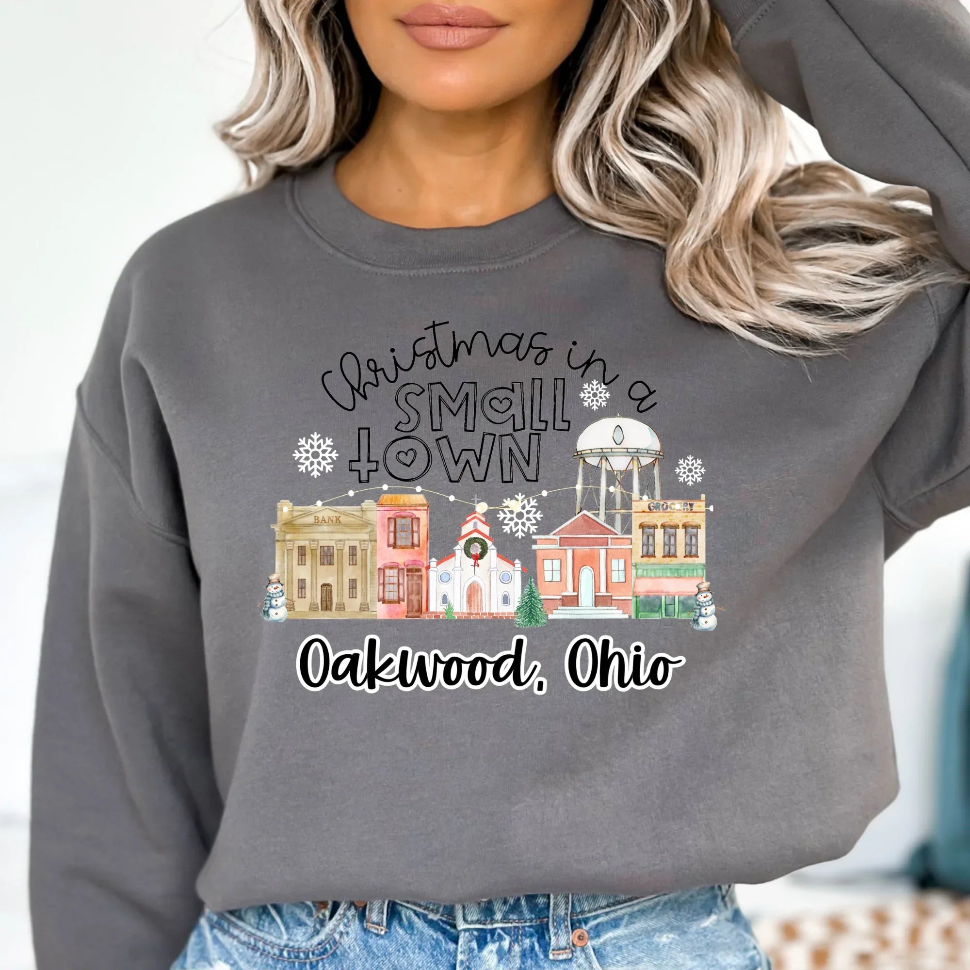 Christmas in a Small Town Oakwood, Ohio DTF Transfers - Merch Girls