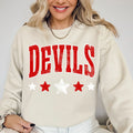 Devils Red Distressed Stars DTF Transfer - Merch Girls