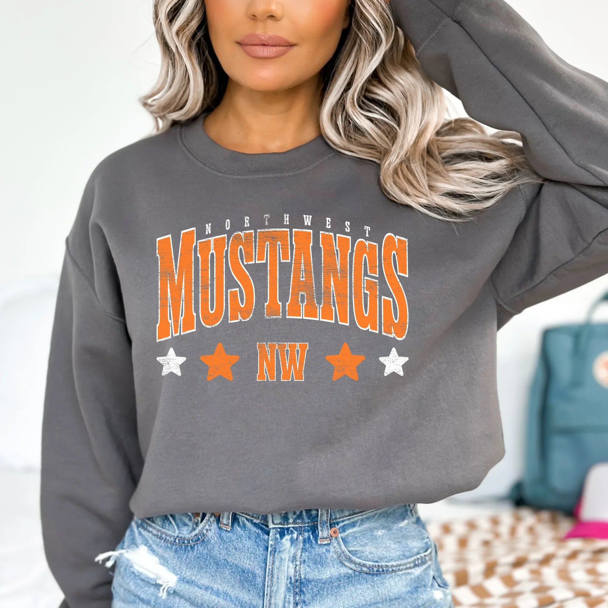 Northwest Mustangs Distressed Stars DTF Transfer - Merch Girls